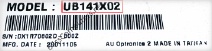 Locating Part Number - In this example: UB141X02